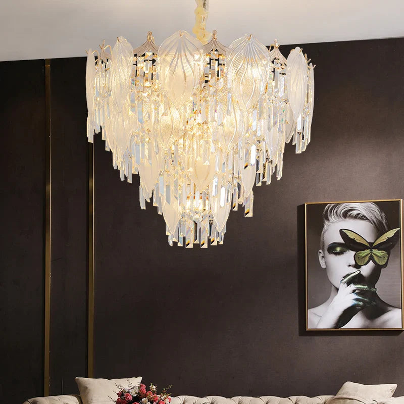 Afralia™ French Crystal Chandelier Cream Wind Lighting Elegant Luxury Lights
