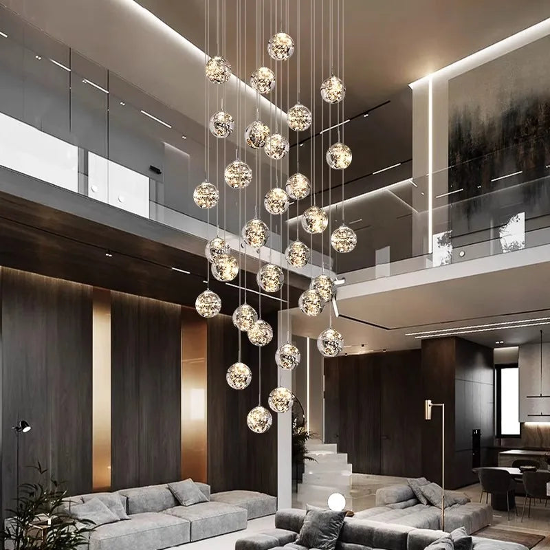 Afralia™ Nordic Stair Chandelier Ceiling Light Set for Living and Dining Room