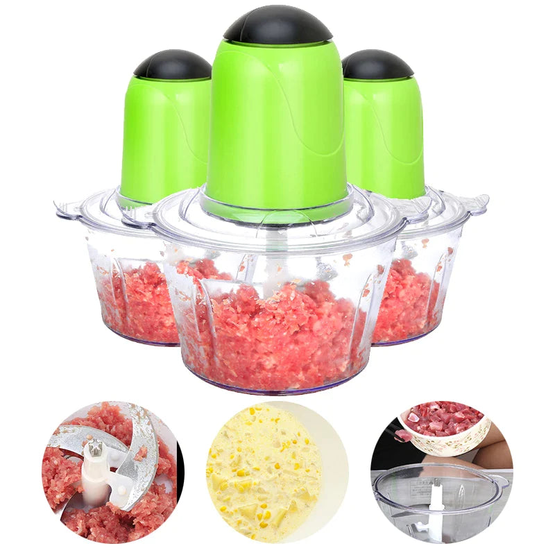 Afralia™ 2L Stainless Steel Electric Meat Grinder & Chopper - Multifunctional Kitchen Processor