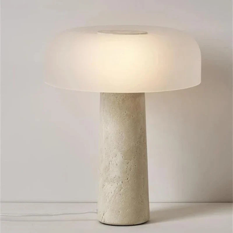 Afralia™ Cream Marble Table Lamp: Modern LED Bedroom Lighting Fixture