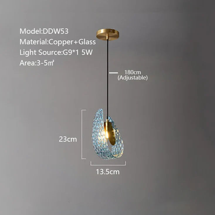 Afralia™ Flower Blue Copper Chandelier - Post-Modern Luxury Art Decor Light