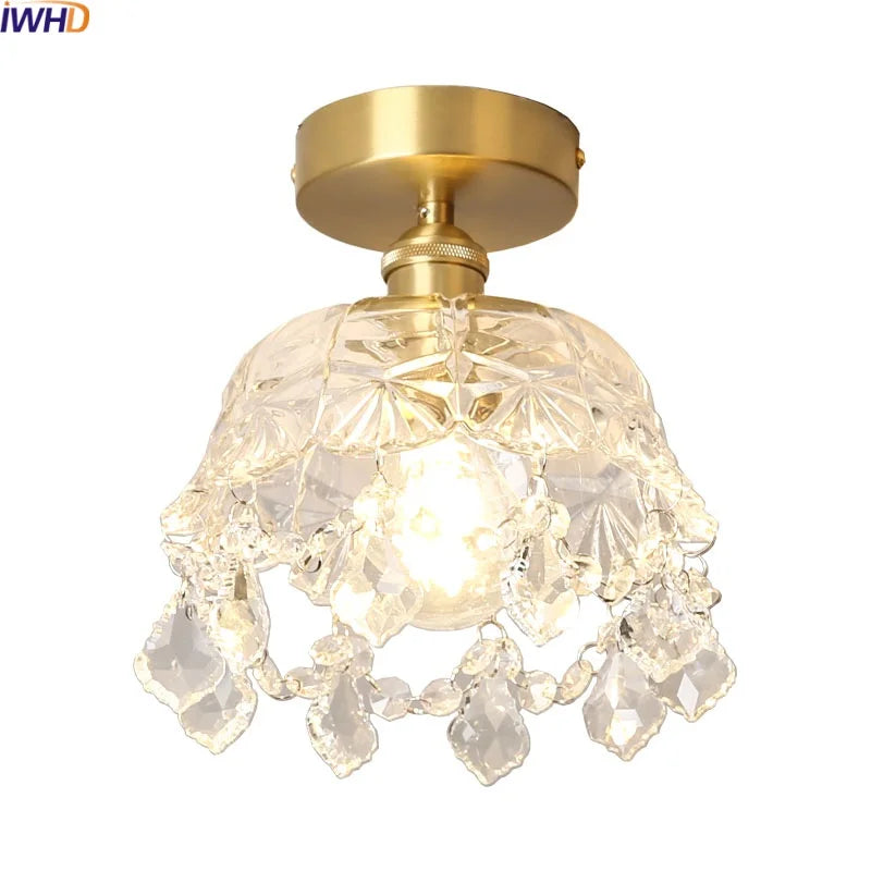 Afralia™ Crystal LED Ceiling Light Luxury Modern Chandelier for Living Room Hallway