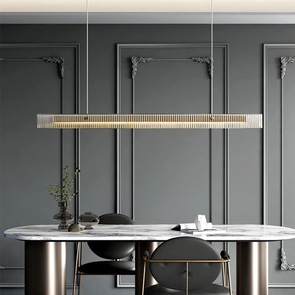 Afralia™ Minimalist LED Chandelier: Dimmable Pendant Lighting for Dining Table