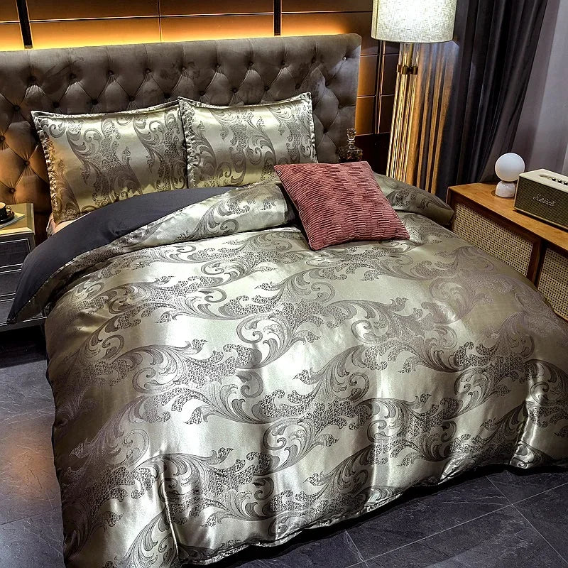 Afralia™ Jacquard Luxury Bedding Set - King Size Duvet Cover & Bed Quilts - High Quality Home Textile