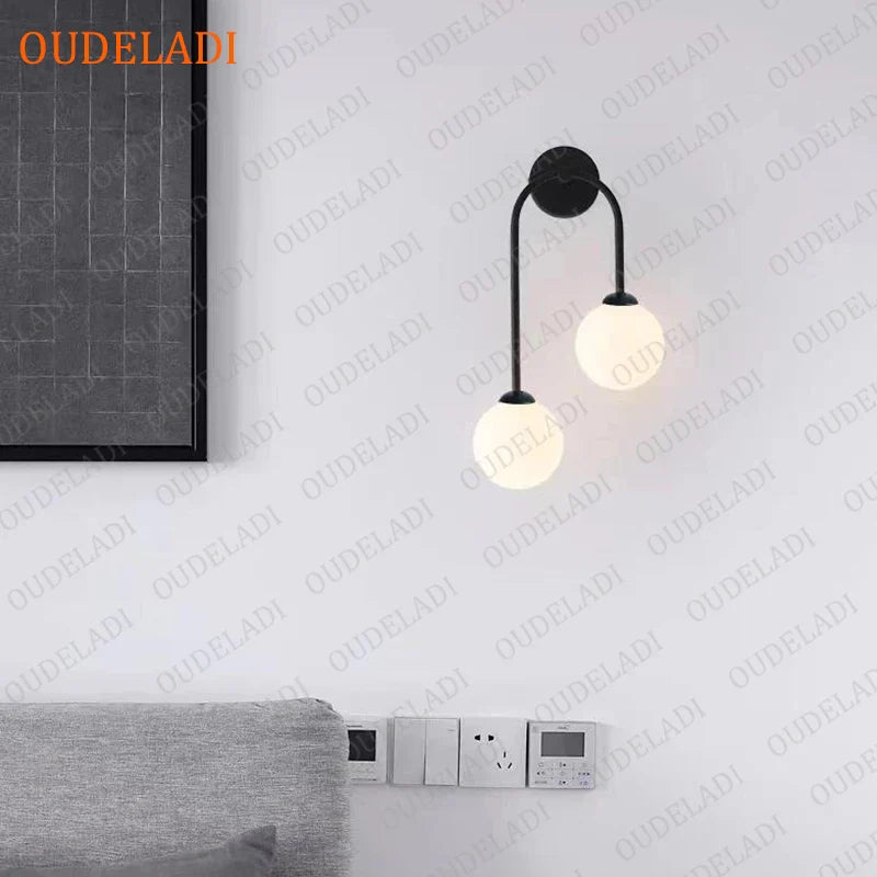 Afralia™ Glass Ball LED Wall Lamp for Modern Living Room Decor