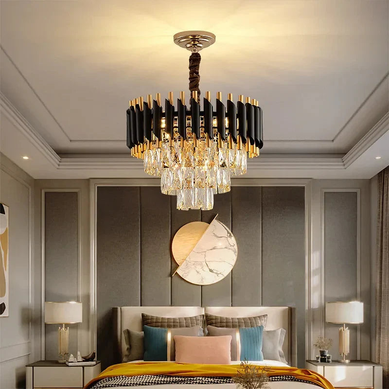 Afralia™ Crystal LED Pendant Chandelier for Modern Living Spaces