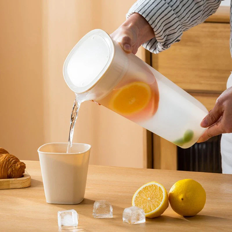 Afralia™ Large Capacity Cold Water Bottle for Lemon Tea, Half Transparent, Low Temperature Resistant