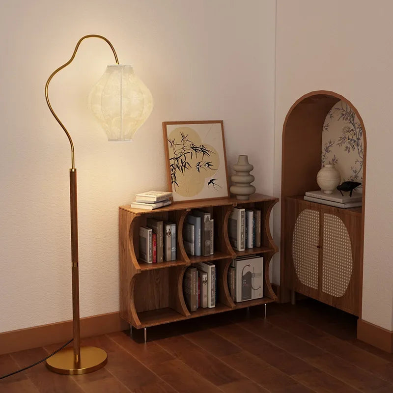 Afralia™ Nanyang Retro Style Floor Lamp for Living Room Sofa, Fishing Lamp, Atmosphere Lamp