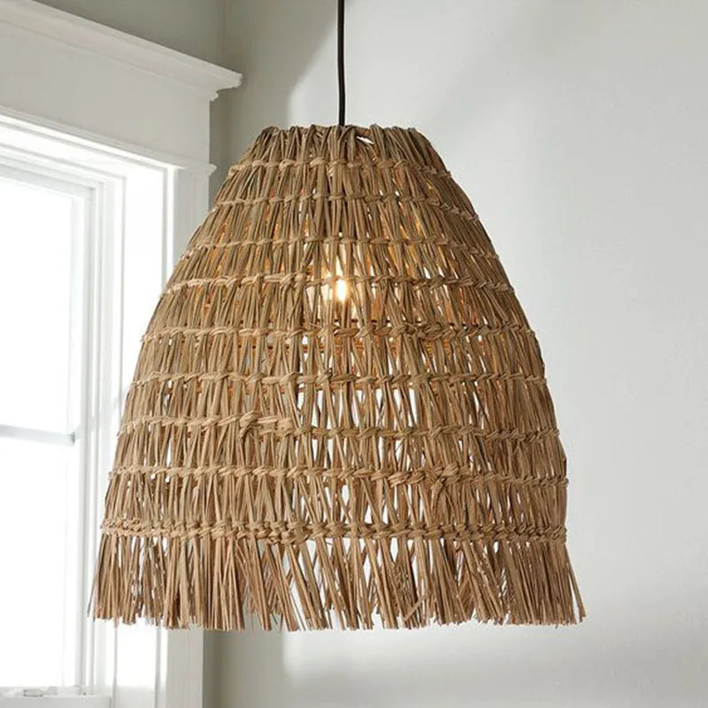 Afralia™ Rattan Weave Pendant Light - Handcrafted Wicker Chandelier for Home Decor