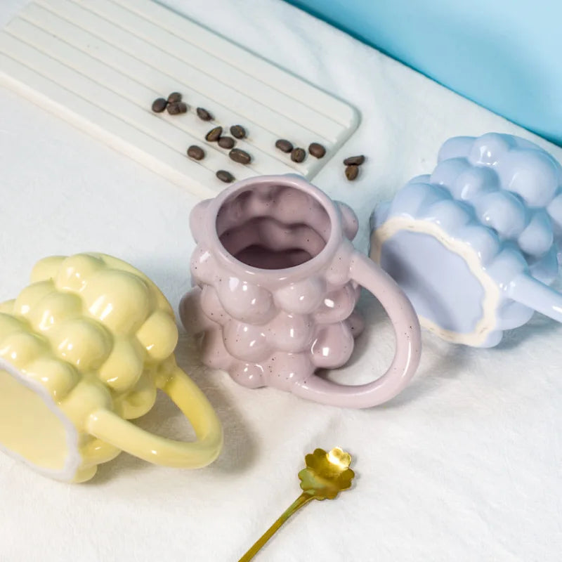 Afralia™ Grape Ceramic Mug: Cute, High Value, Office & Home Milk Cup, Women's Gift.