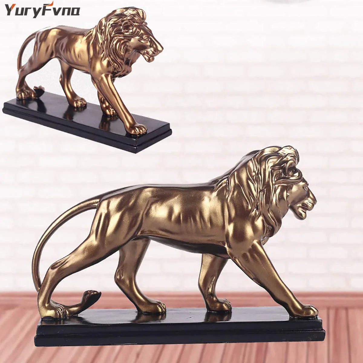 Afralia™ Resin Lion Statue Sculpture Figurine Decor Home Ornament Gift