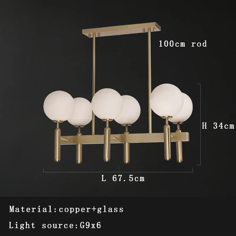 Afralia™ Glass Balloon Chandelier: Elegant Led Round Hanging Light for Luxury Dining Room