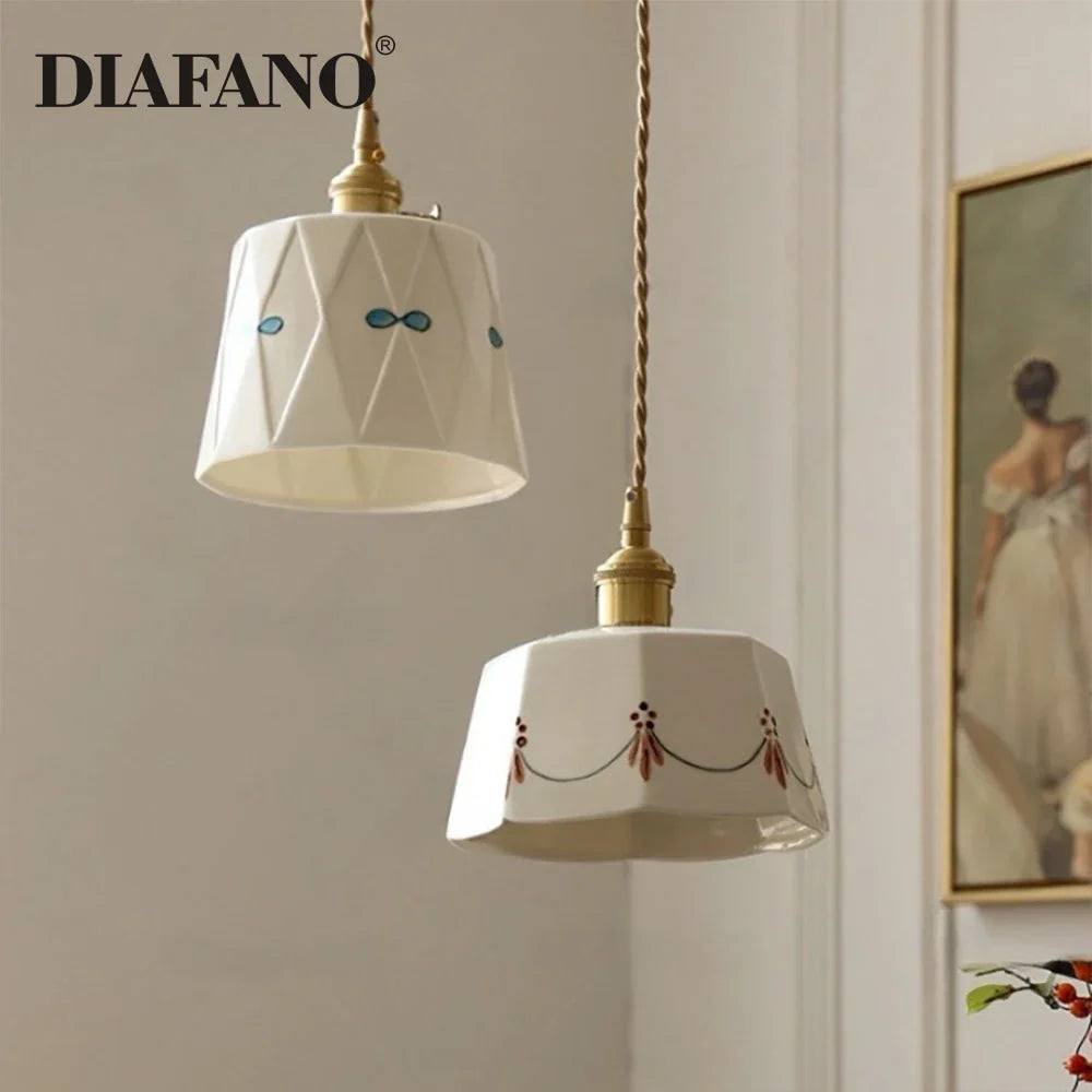 Afralia™ Ceramic Pendant Lights: Modern Nordic Dinning Room Hanging Lamp for Home Decor