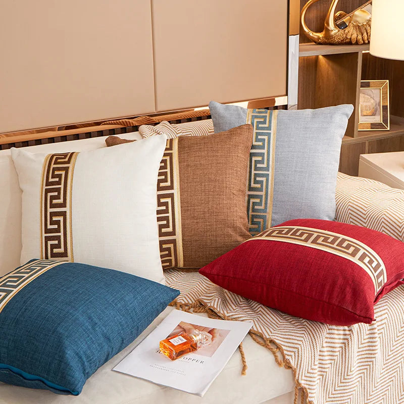 Afralia™ Geometric Phnom Penh Stitch Pillow Cover 45x45cm