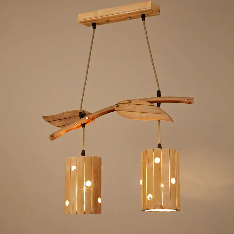 Afralia™ Bamboo Art Chandelier: Retro Korean Living Room Lights for Tea House & Restaurant