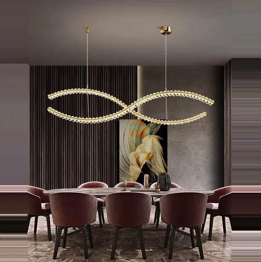 Afralia™ Modern Luxury LED Rings Chandelier: New Trend Circular Ceiling Lamp for Indoor Lighting