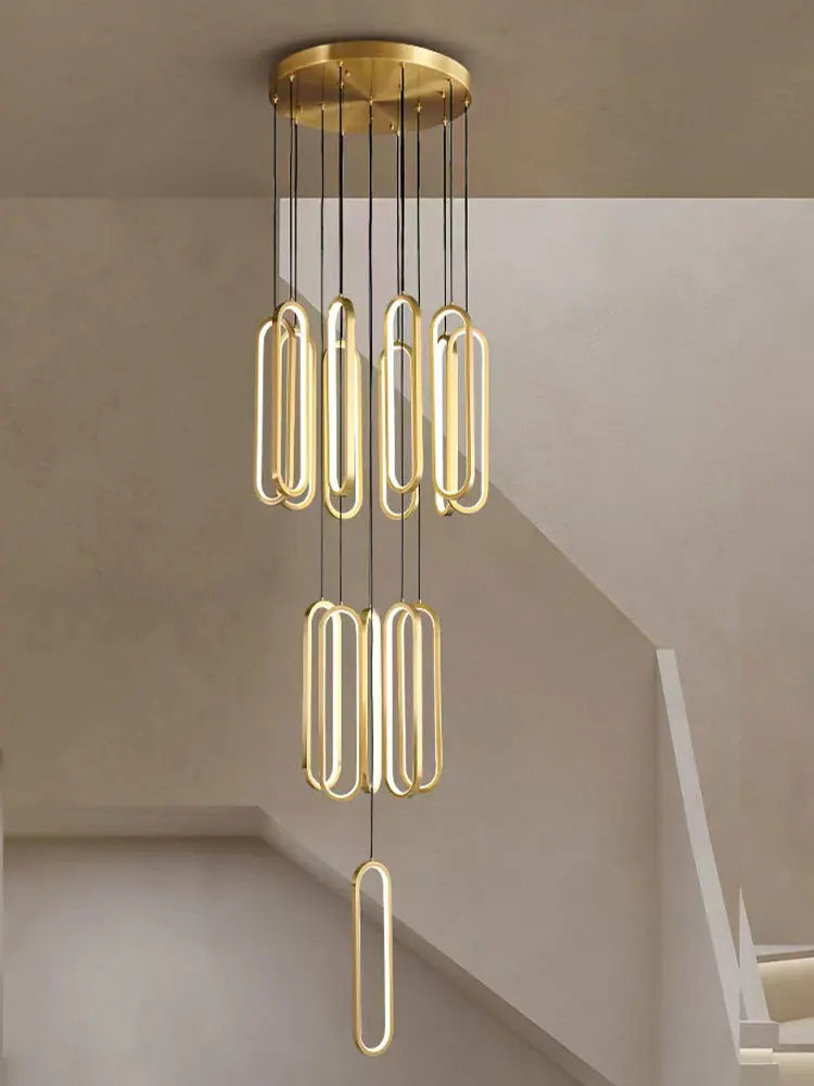 Afralia™ LED Staircase Branch Chandelier for Modern Living & Dining Rooms
