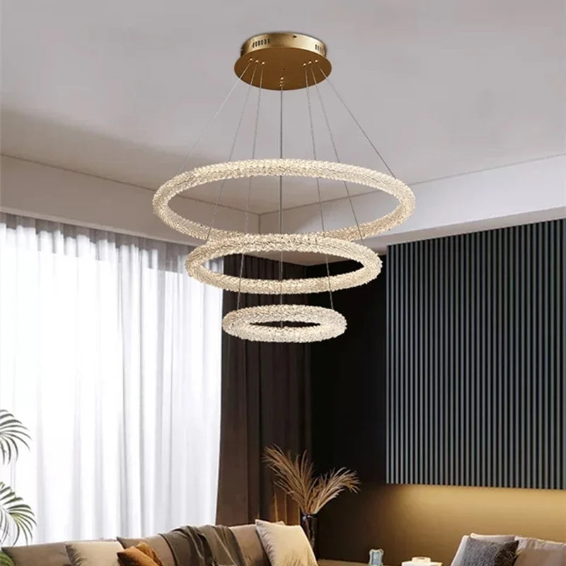 Afralia™ Nordic K9 Crystal LED Chandelier for Elegant Home Decor Lighting