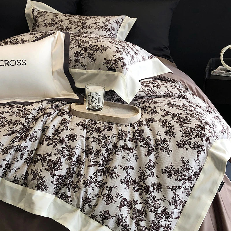 Afralia™ Egyptian Cotton Bedding Sets for Queen King Ru Size Bed Linens