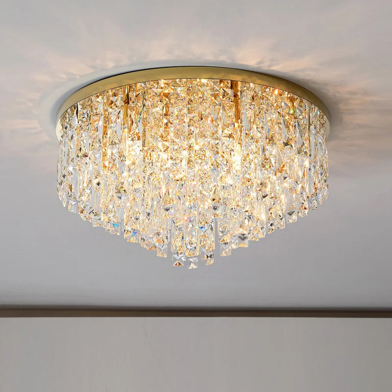 Afralia™ Crystal LED Ceiling Light: Modern Luxury Chandelier for Living Room and Bedroom