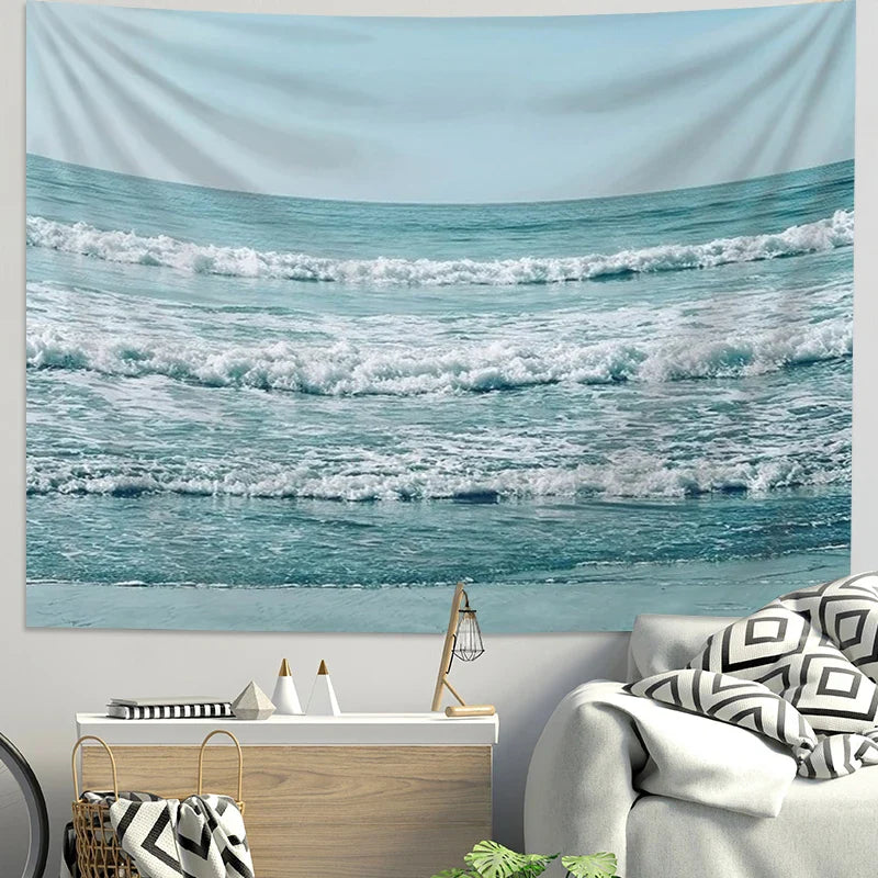 Afralia™ Sea Tapestry Landscape Wall Decoration Cloth for Room Layout & Dormitory Renovation