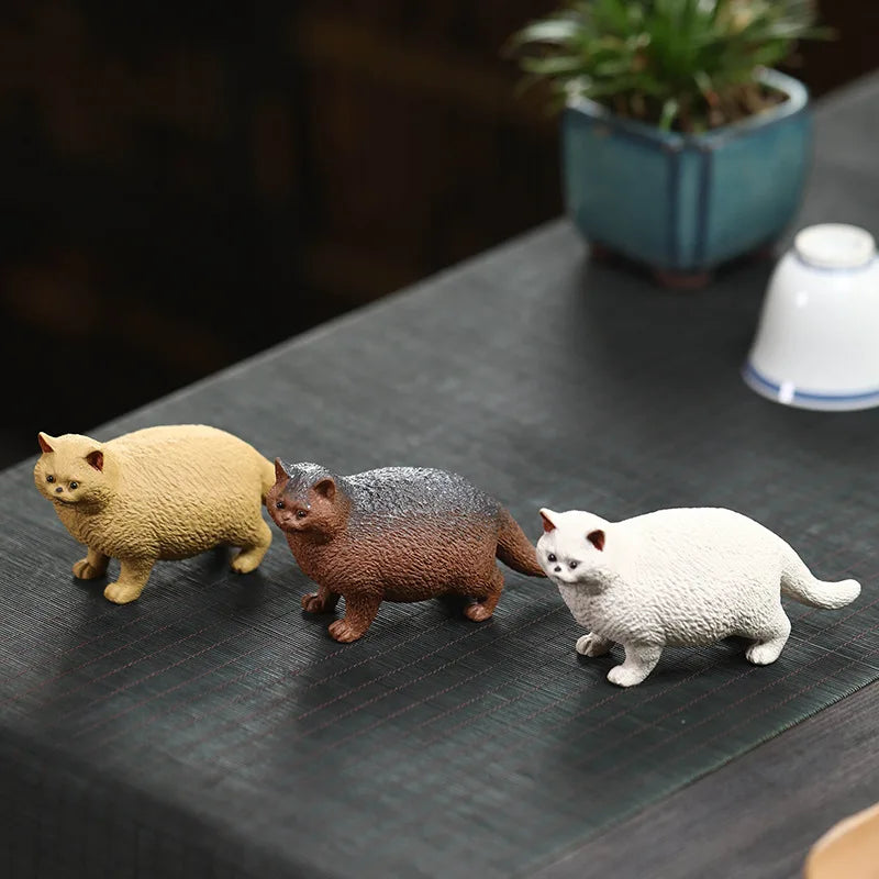 Afralia™ Ceramic Cat English Shorthair Sculpture for Home Decor