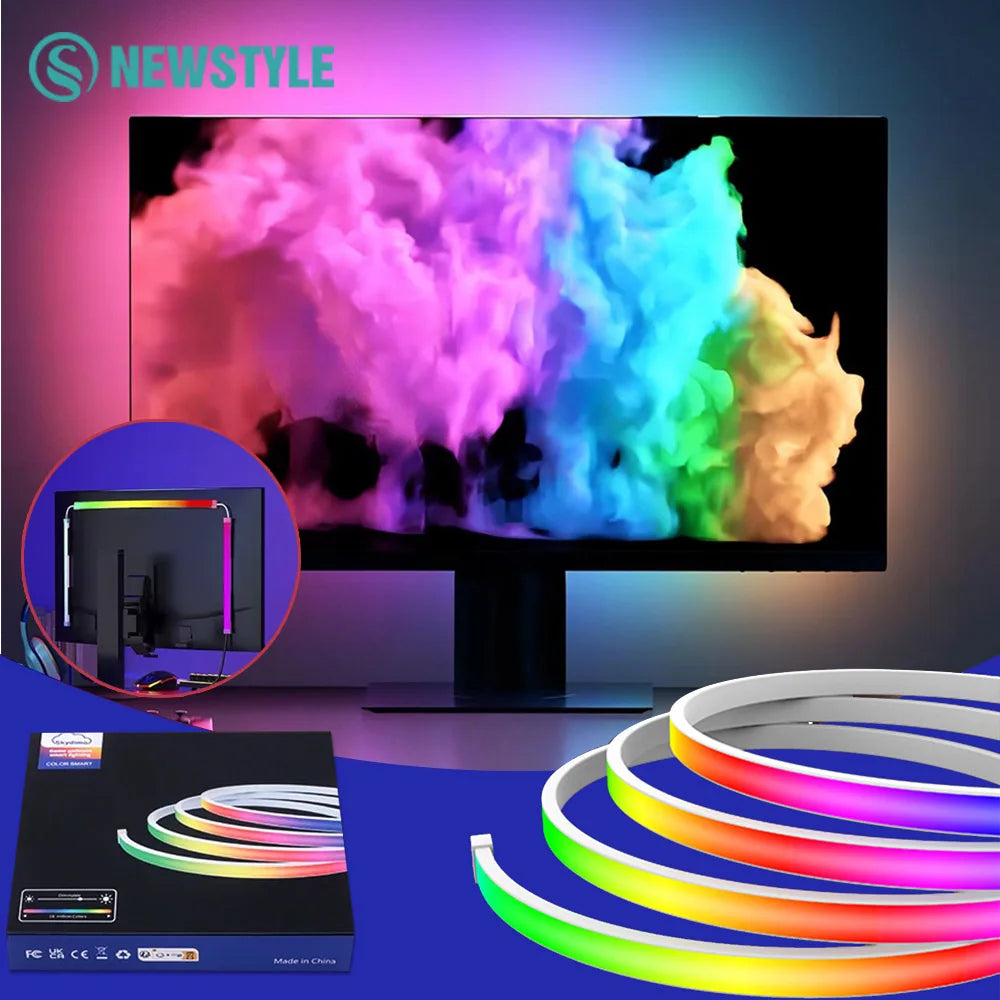 Afralia™ RGB Monitor Screen Lights Strip: Smart Gaming Room Atmosphere Decor & Sync Control