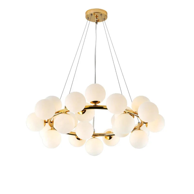 Afralia™ Glass Ball LED Chandelier Pendant for Living Dining Room