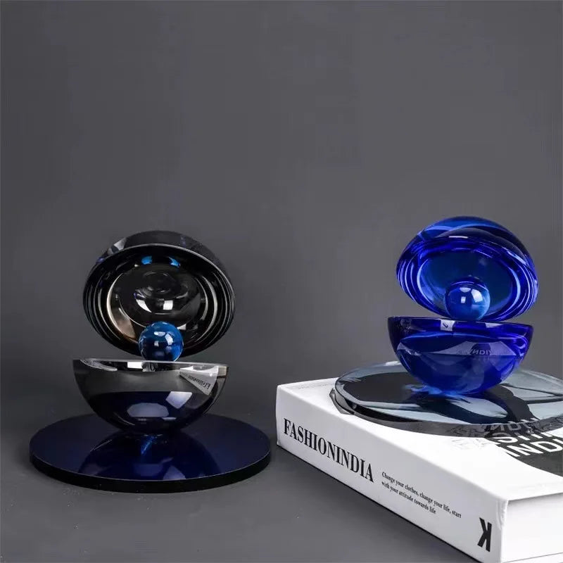 Afralia™ Crystal Glass Abstract Home Decor Semi-circle Ornaments