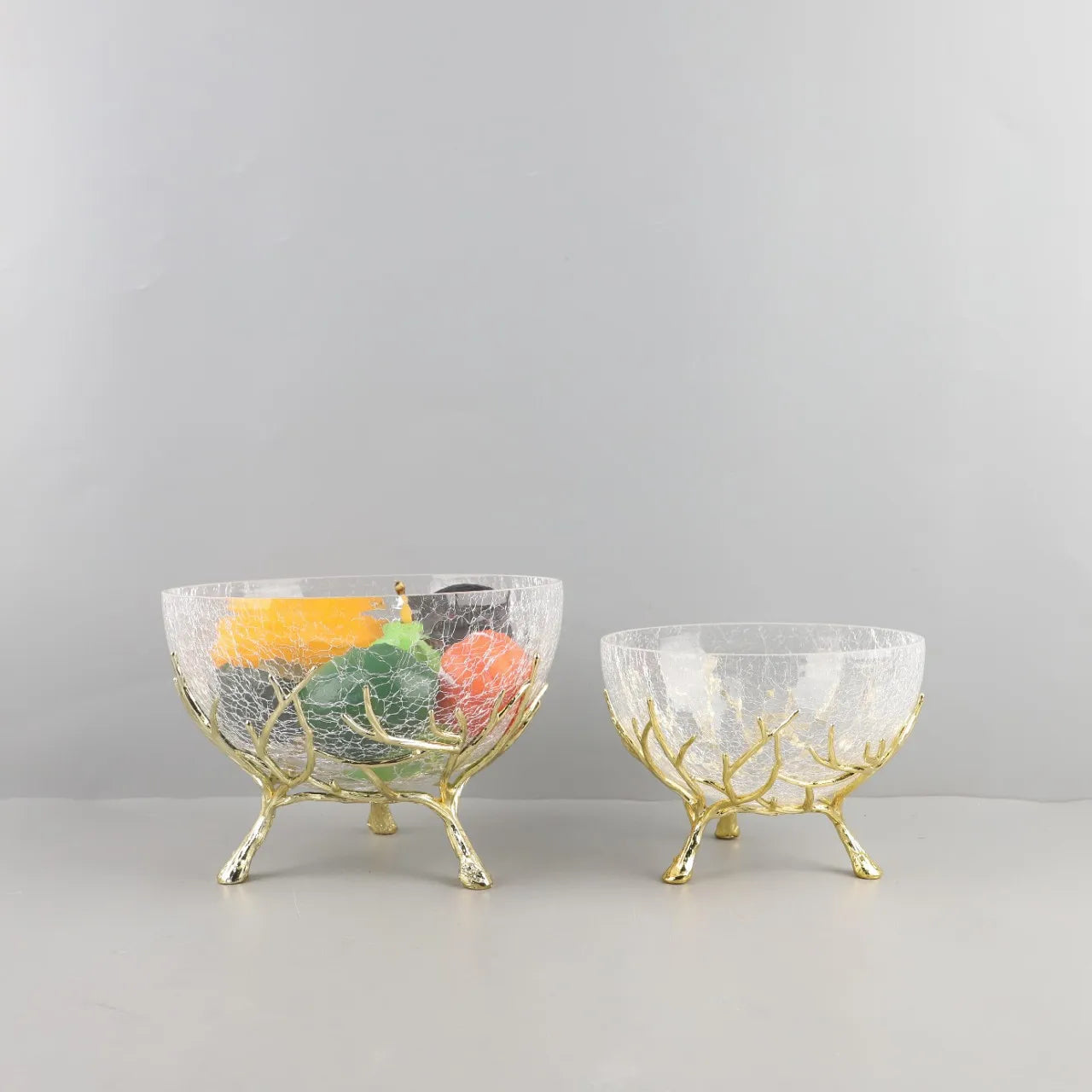 Afralia™ Golden Branch Glass Fruit Plate: Stylish Home Storage Container & Decor Accessory