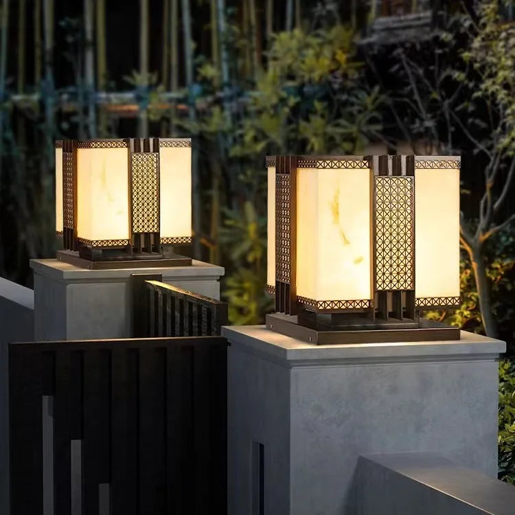 Afralia™ LED Outdoor Marble Street Lamp for Pillar Fence Lighting