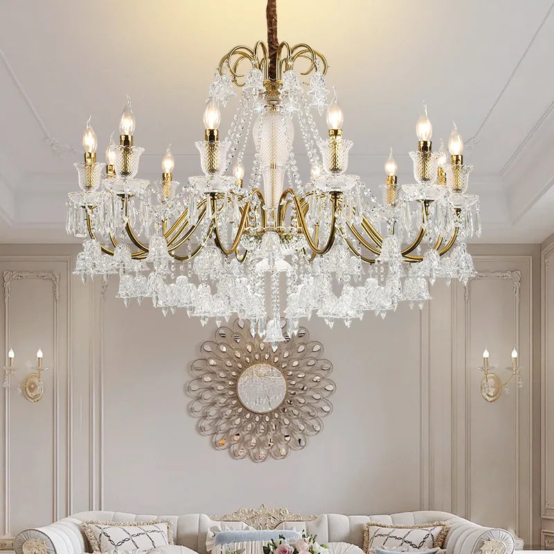 Afralia™ Black Gold Crystal Chandelier Pendant Light for Elegant Living Spaces
