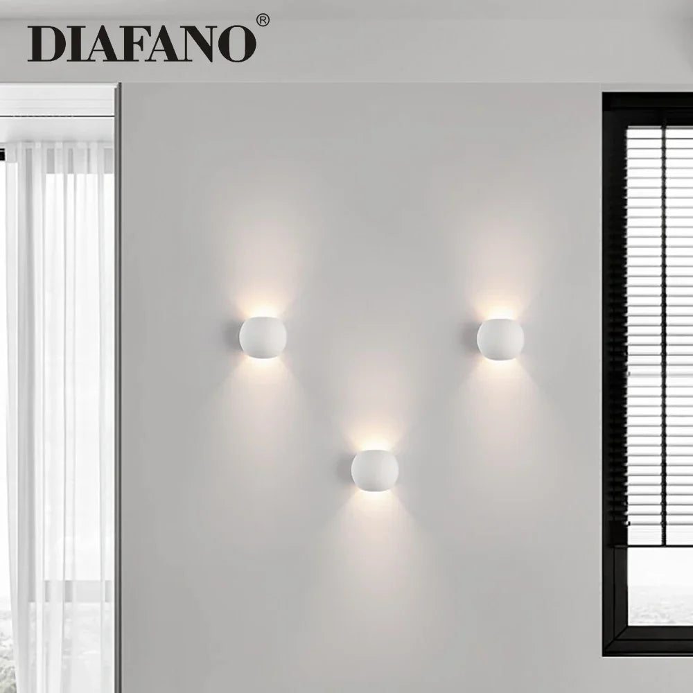 Afralia™ Gypsum LED Wall Lamp 5W Modern Creative Sconces Living Room Bedroom Lighting