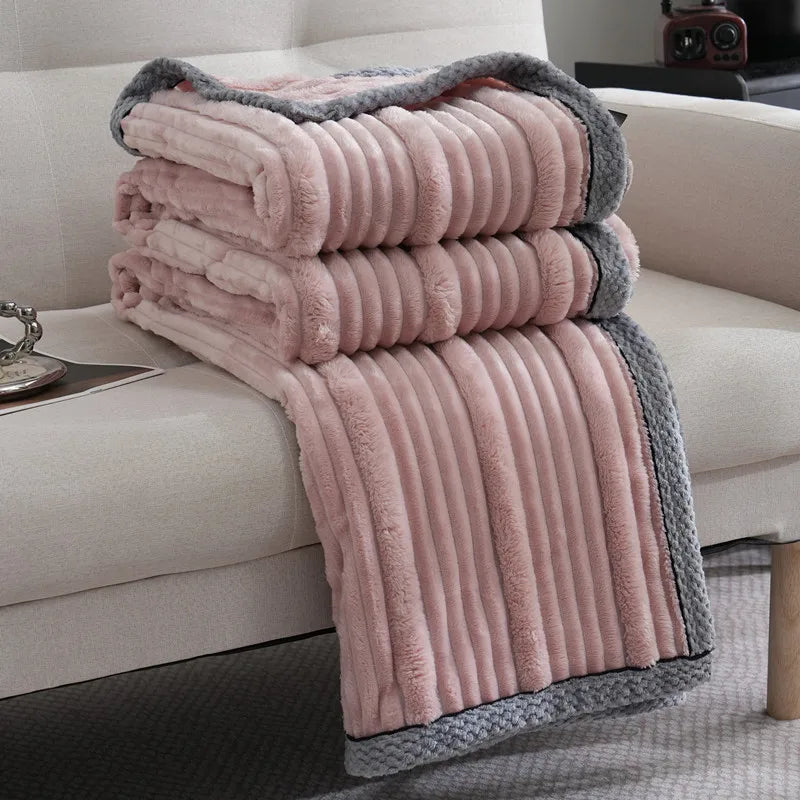 Afralia™ Light Luxury Sofa Blanket for Autumn/Winter, Cozy Office and Bedroom Blanket