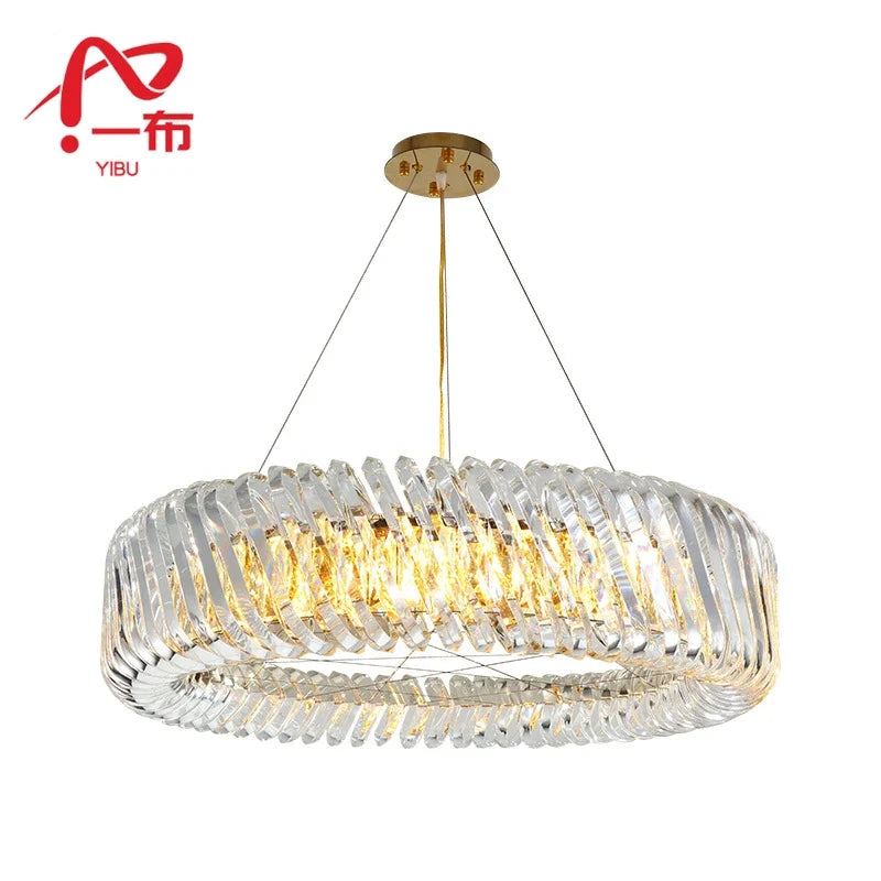 Afralia™ Oval Crystal Chandelier for Living Room Bedroom Study Lighting