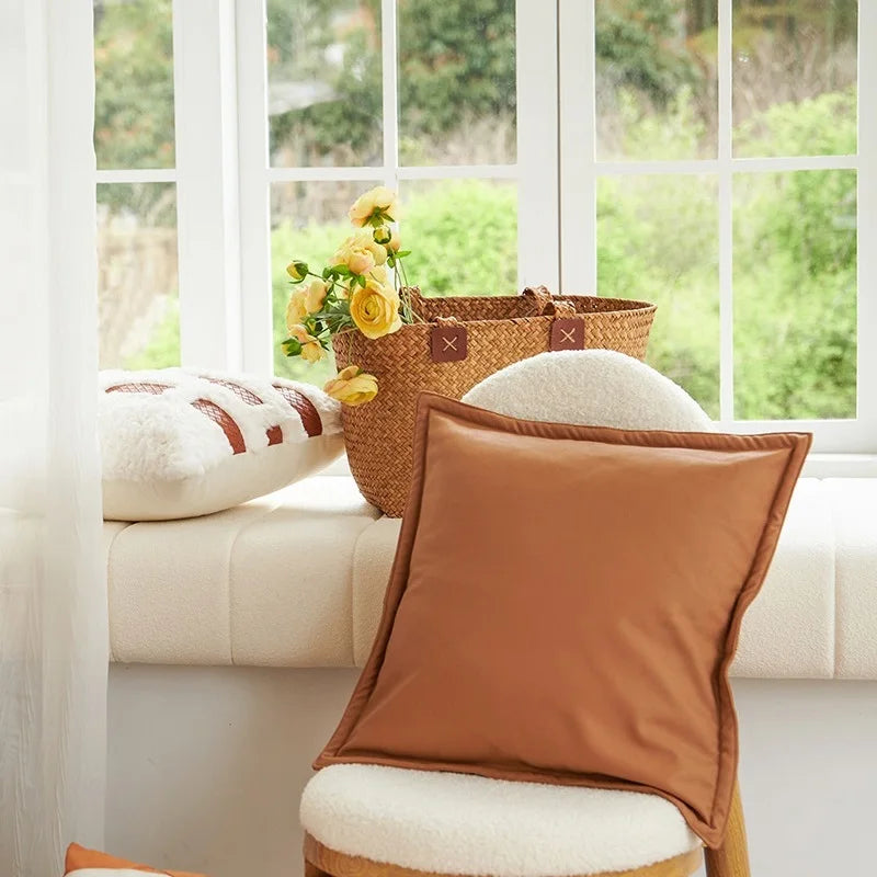 Afralia™ Orange Embroidered Cushion Covers, 45X45 - New Home Decor Styles