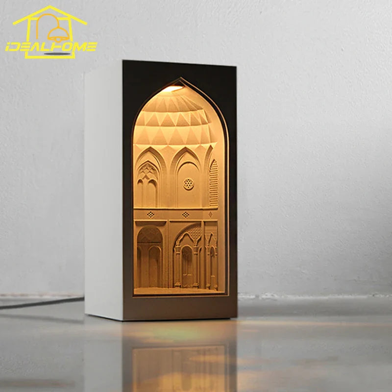 Afralia™ Persian Garden Concrete Table Lamp with Touch Dimming, Bedroom Desk Light