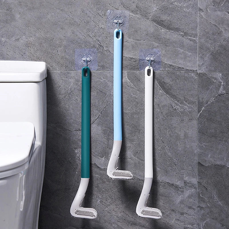 Afralia™ Silicone Golf Toilet Brush with Flexible Long Handle
