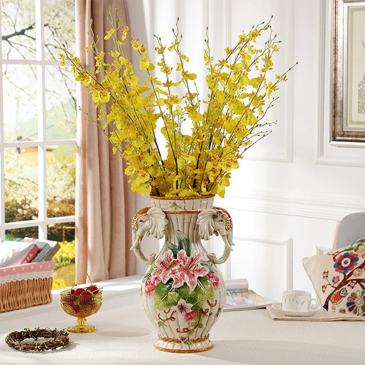 Afralia™ Elephant Vase: European Style Ceramic Home Decor for Living Room, Table, and Porch