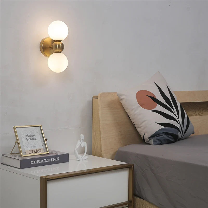 Afralia™ Glass Ball Wall Lamps: Modern Bedroom & Living Room Lighting Fixtures