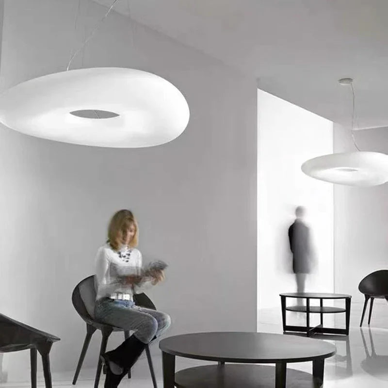 Afralia™ Cloud LED Pendant Light for Home Office Decor - Creative Circular Hanging Lamp