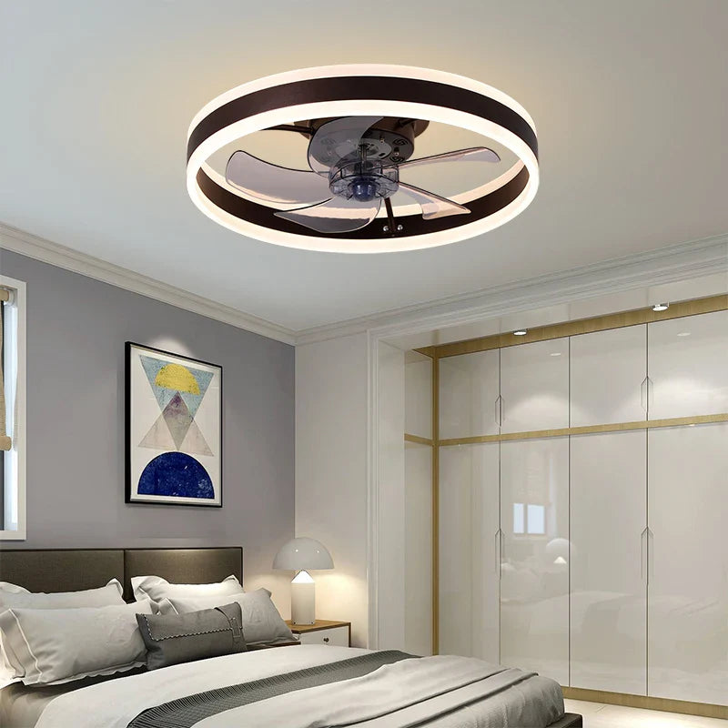 Afralia™ Modern LED Ceiling Fan Light with Remote Control Timer for Living Room