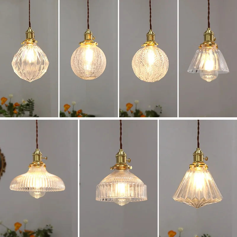 Afralia™ Modern LED Glass Copper Pendant Lamp | Nordic Style Hanging Light Fixtures