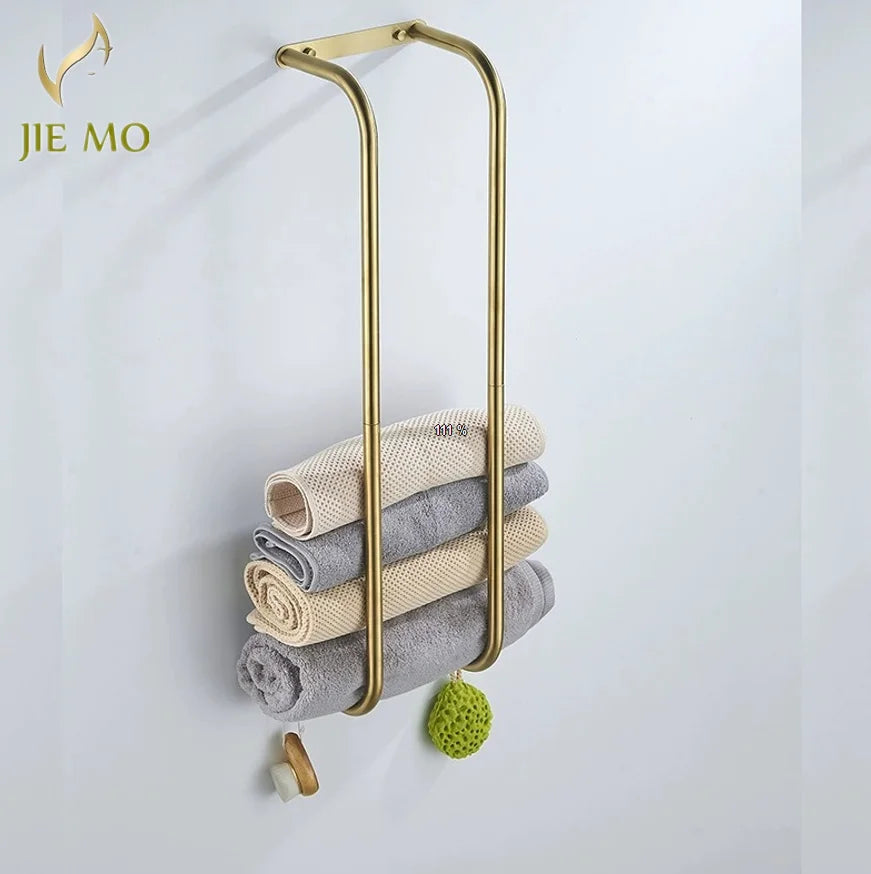 Afralia™ Stainless Steel Towel Rack | Vertical Bathroom Wall Storage, Brushed Gold