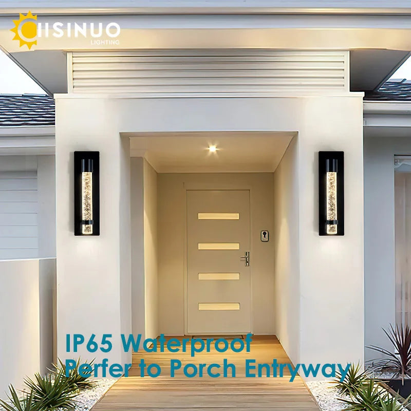 Afralia™ Crystal Bubble LED Wall Lamp: Stylish Exterior Lighting for Garden, Porch & Entryway