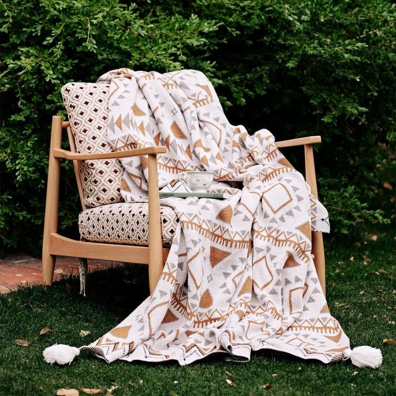 Afralia™ Boho Geometric Pattern Summer Blanket