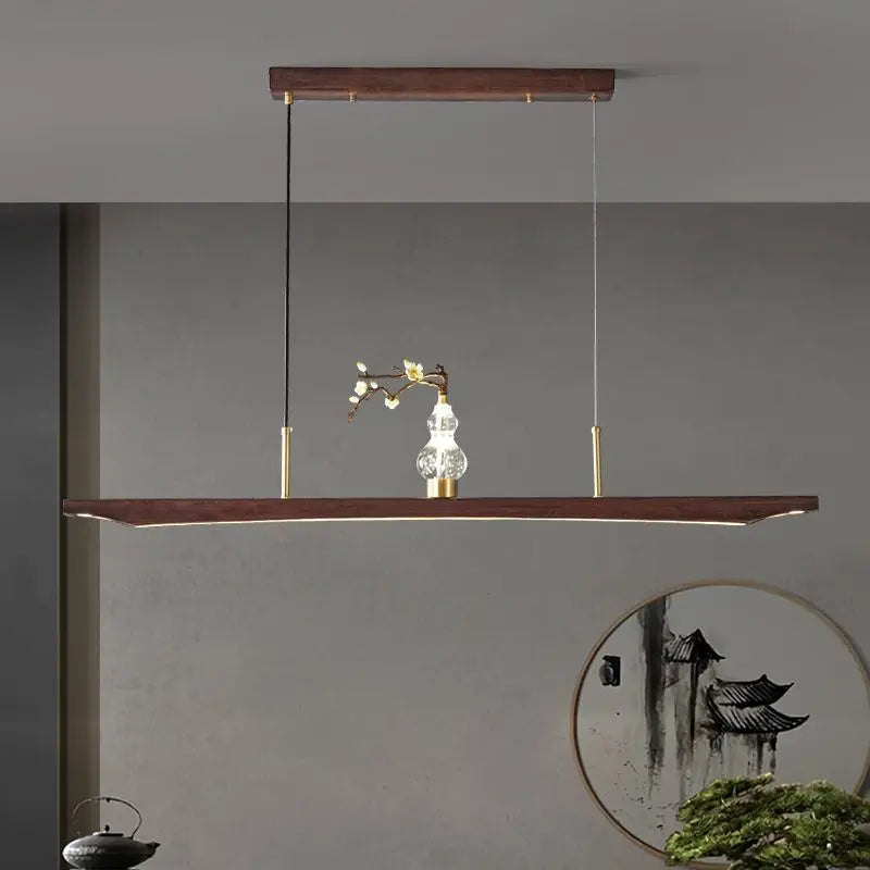Afralia™ Classic Chinese Solid Wood Pendant Lights Copper Teahouse Bar Retro Lamps
