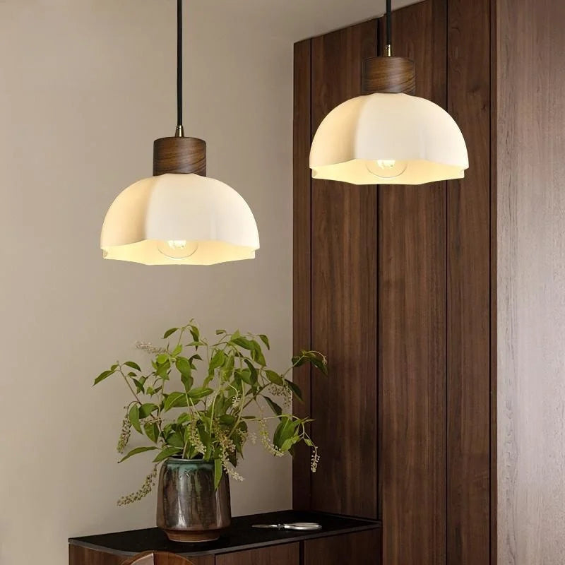 Afralia™ White Glass LED Pendant Lights for Modern Minimalist Decoration