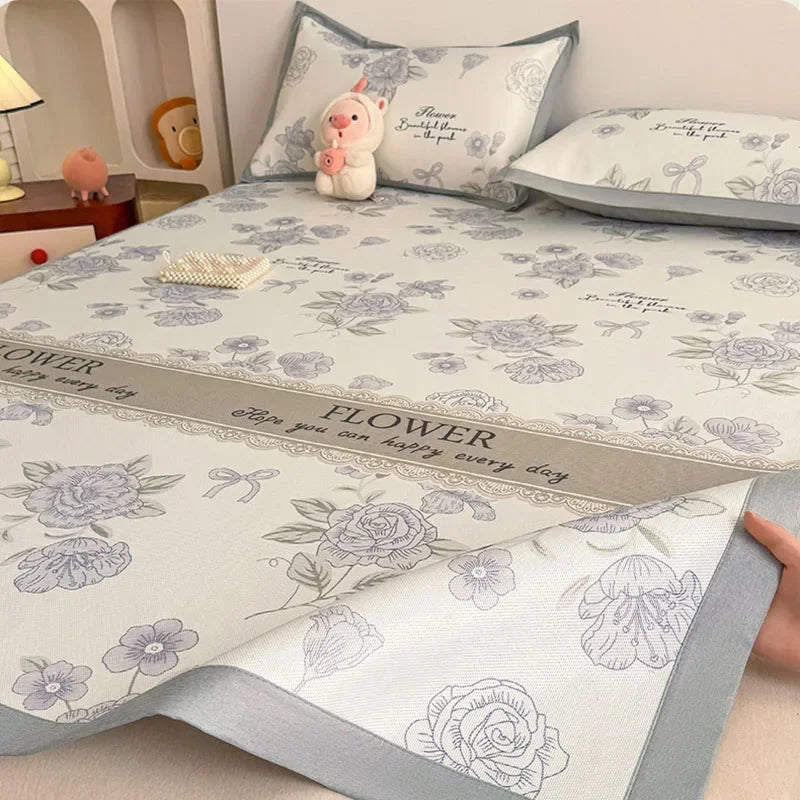 Afralia™ Antibacterial Pattern Mat Set | Skin-Friendly & Soft Mattress | Summer Air Conditioning