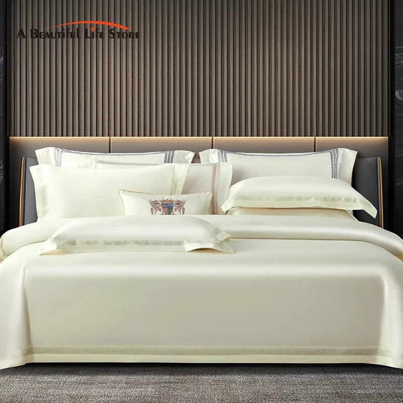 Afralia™ Egyptian Cotton Duvet Cover Set, 1000TC Bedding: Quilt Cover, Sheet, Pillowcases